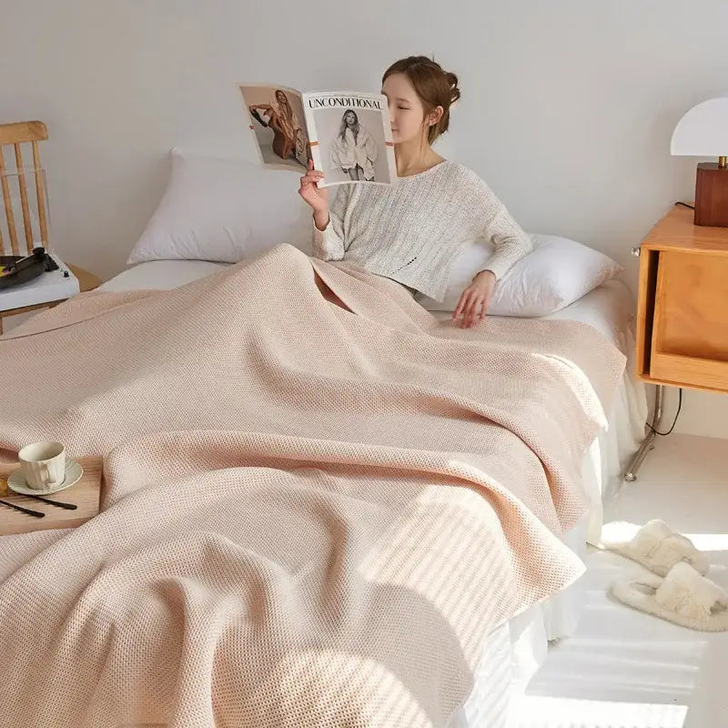 Beige Cotton Towel Blanket