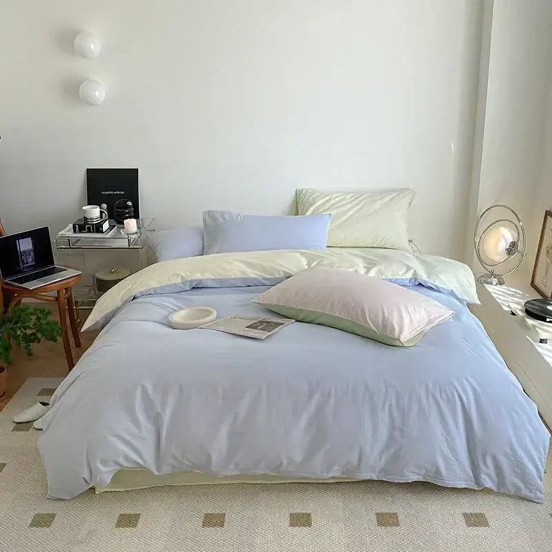 Lavender Satin Bedding Set with Duvet Cover