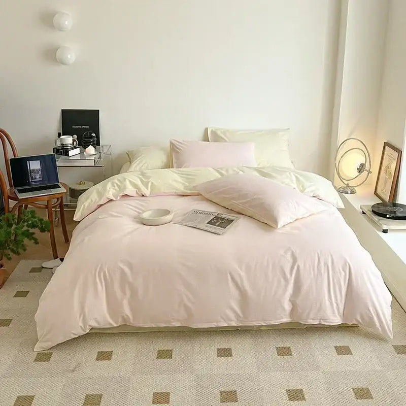 Lavender Satin Bedding Set with Duvet Cover