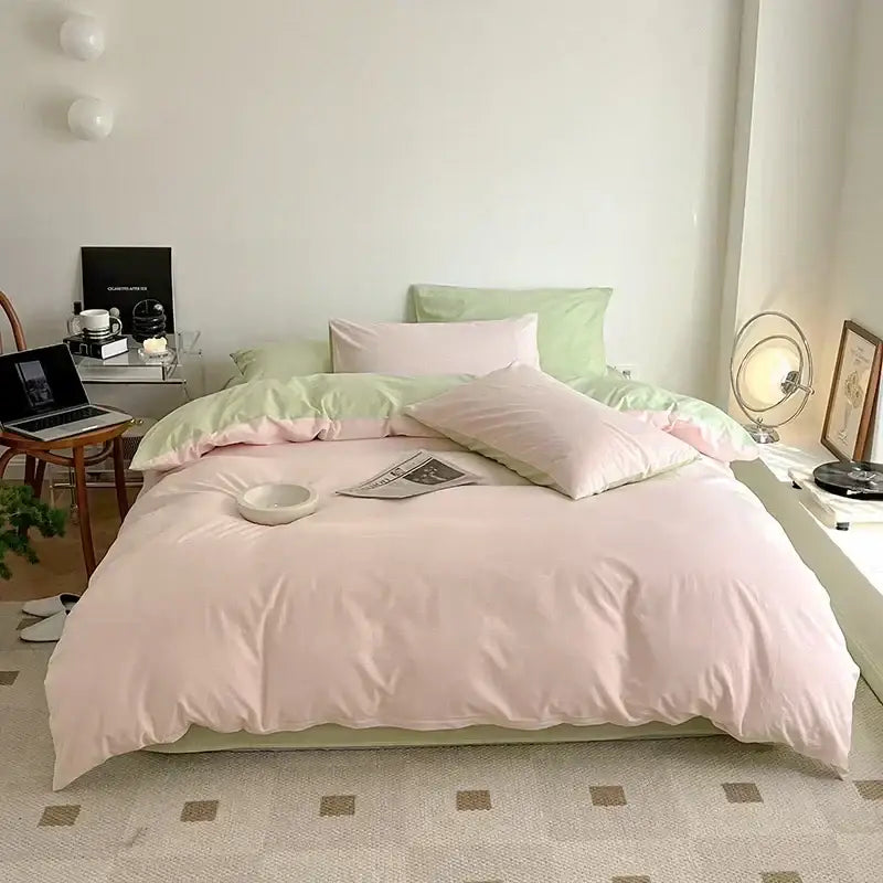 Lavender Satin Bedding Set with Duvet Cover