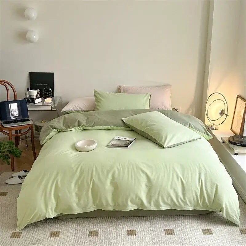 Lavender Satin Bedding Set with Duvet Cover