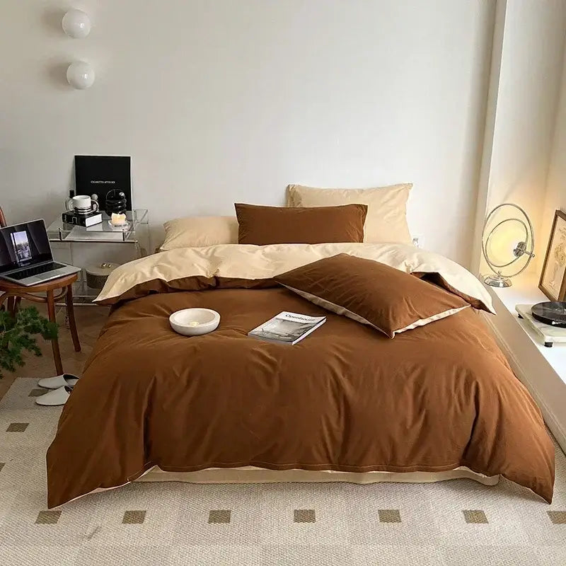 Lavender Satin Bedding Set with Duvet Cover
