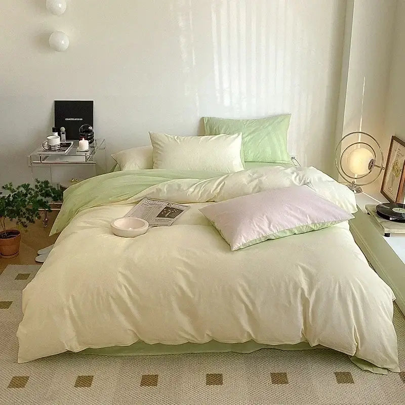 Lavender Satin Bedding Set with Duvet Cover