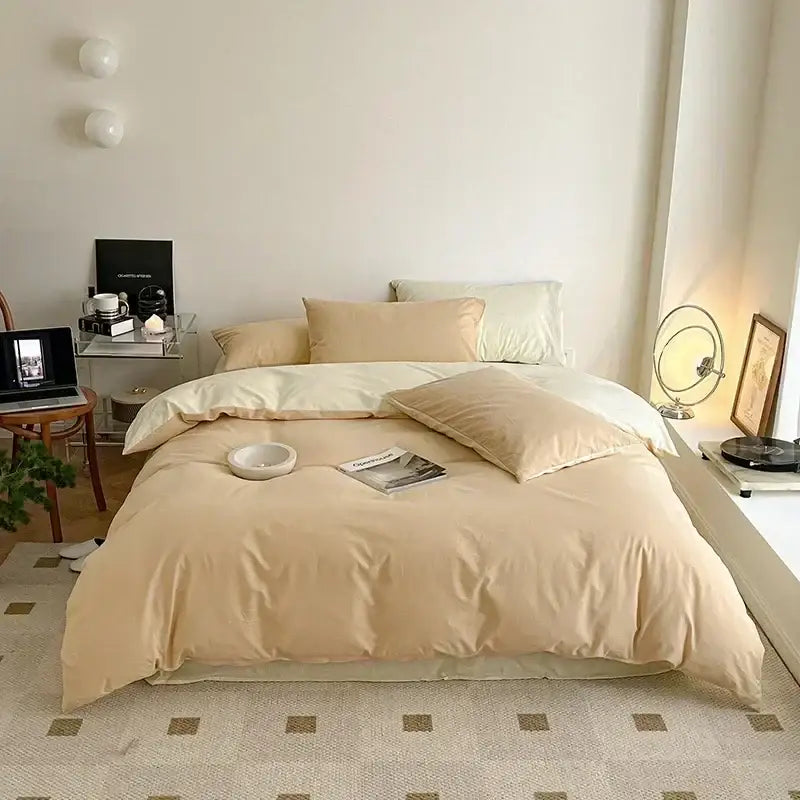 Lavender Satin Bedding Set with Duvet Cover