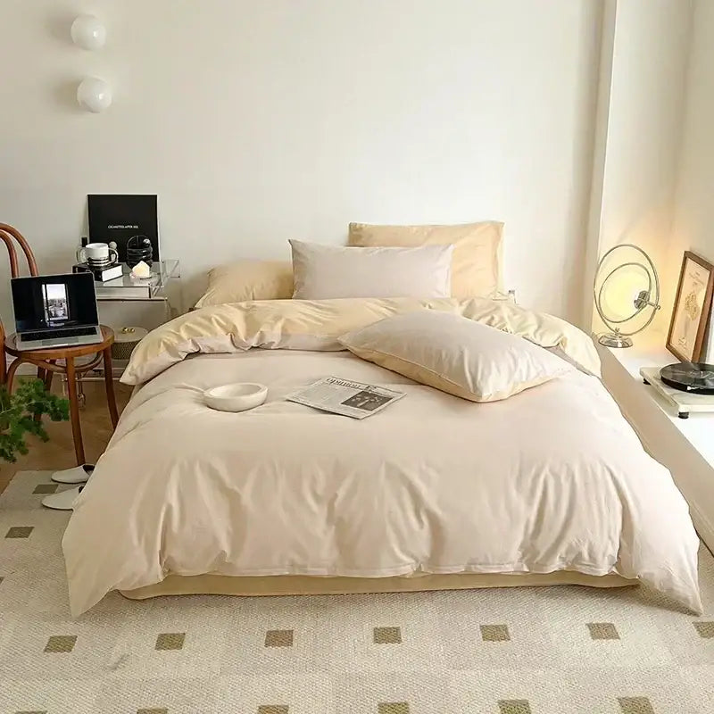 Lavender Satin Bedding Set with Duvet Cover