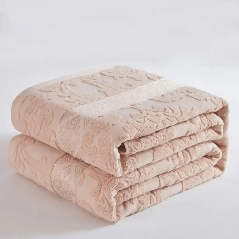 Blue Cotton Jacquard Blanket