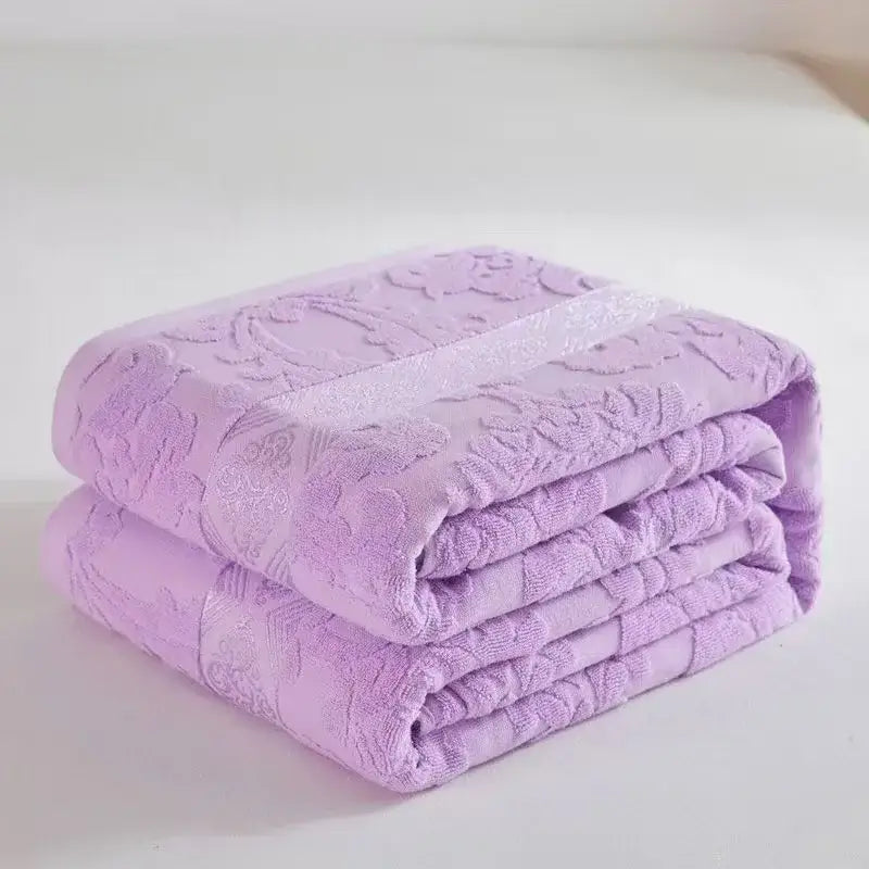 Blue Cotton Jacquard Blanket