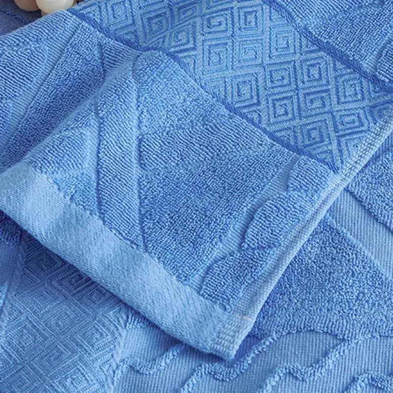 Blue Cotton Jacquard Blanket