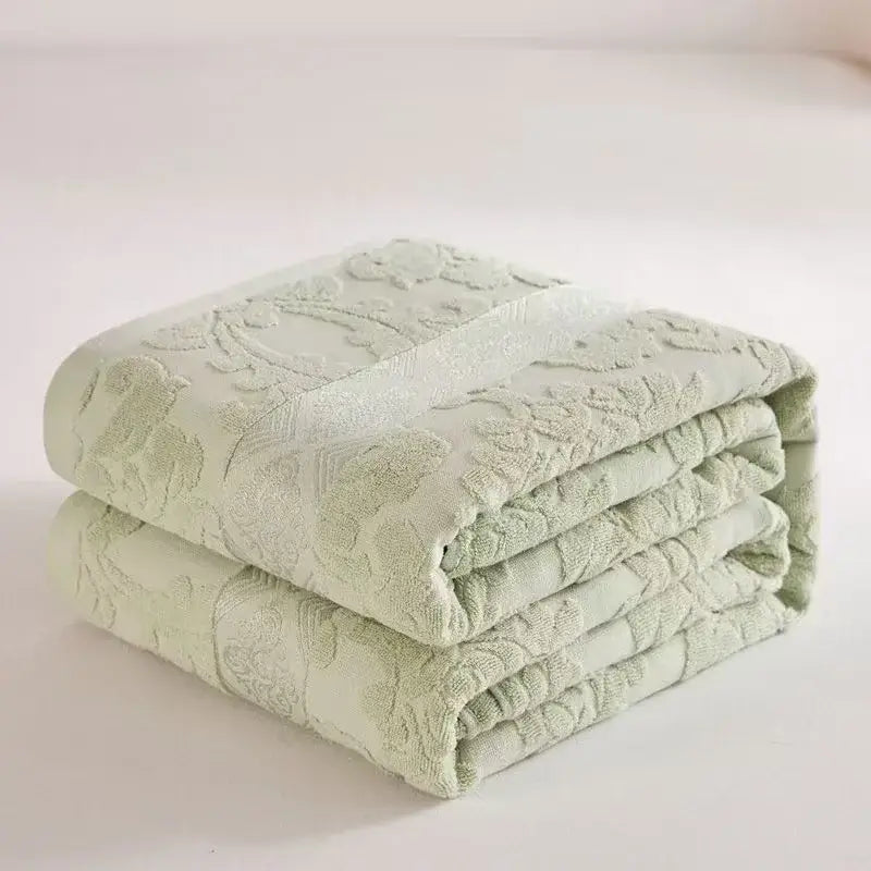 Blue Cotton Jacquard Blanket