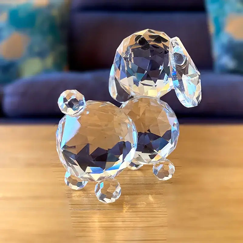 Clear Crystal Dog Figurine