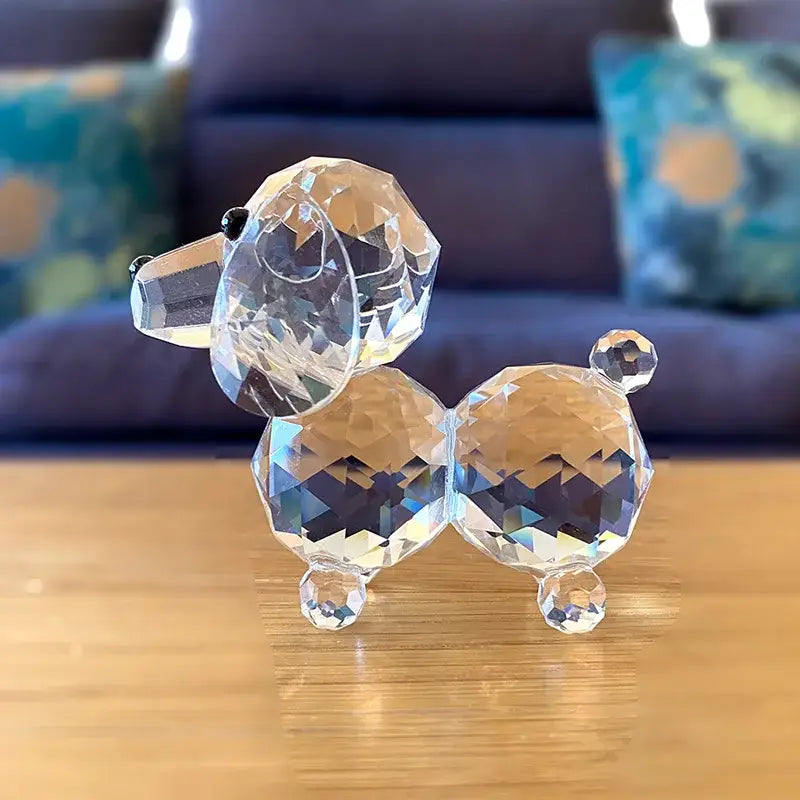 Clear Crystal Dog Figurine