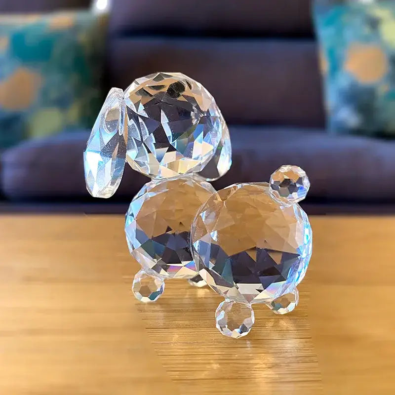 Clear Crystal Dog Figurine