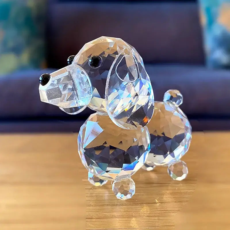 Clear Crystal Dog Figurine