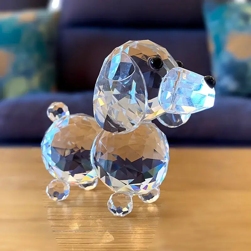 Clear Crystal Dog Figurine