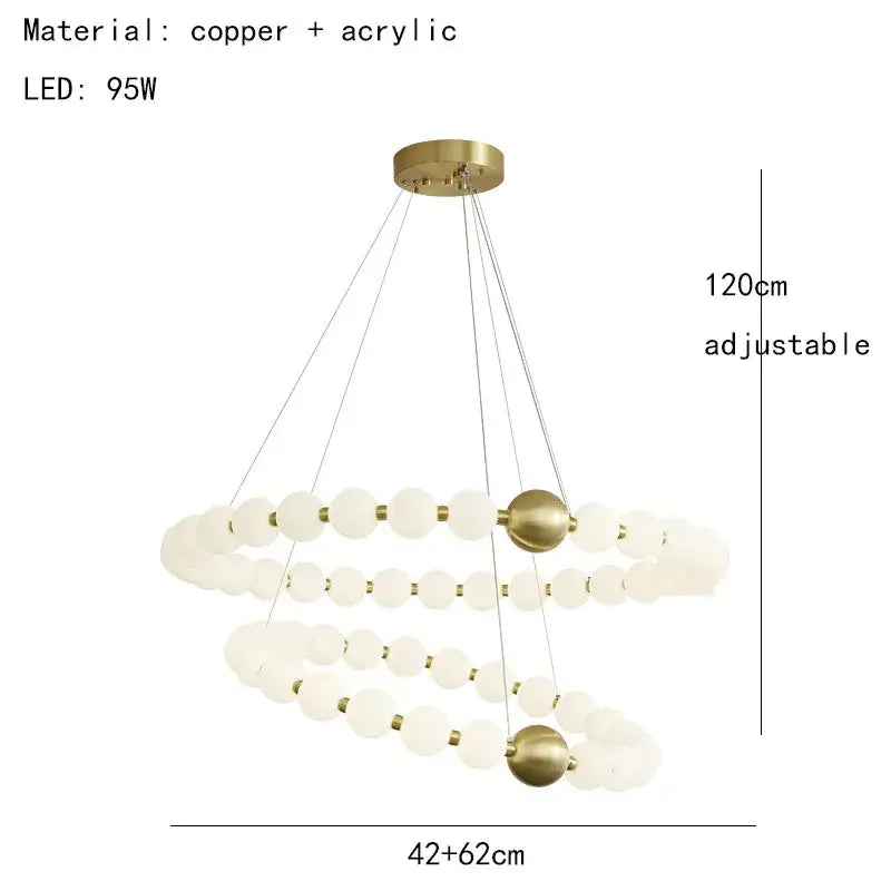 Brass Spiral LED Chandelier
