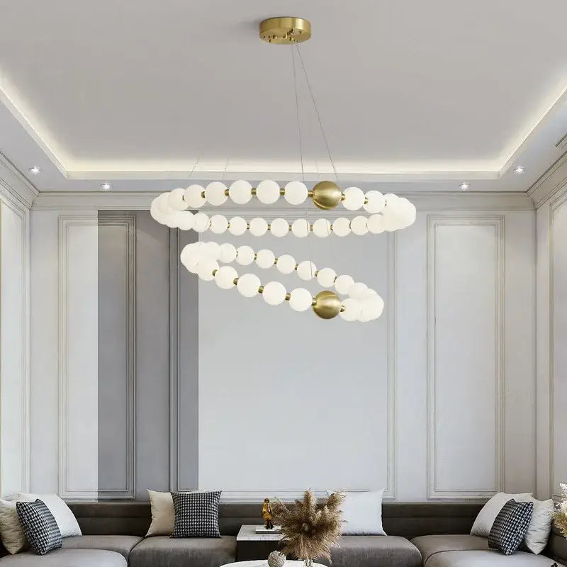 Brass Spiral LED Chandelier