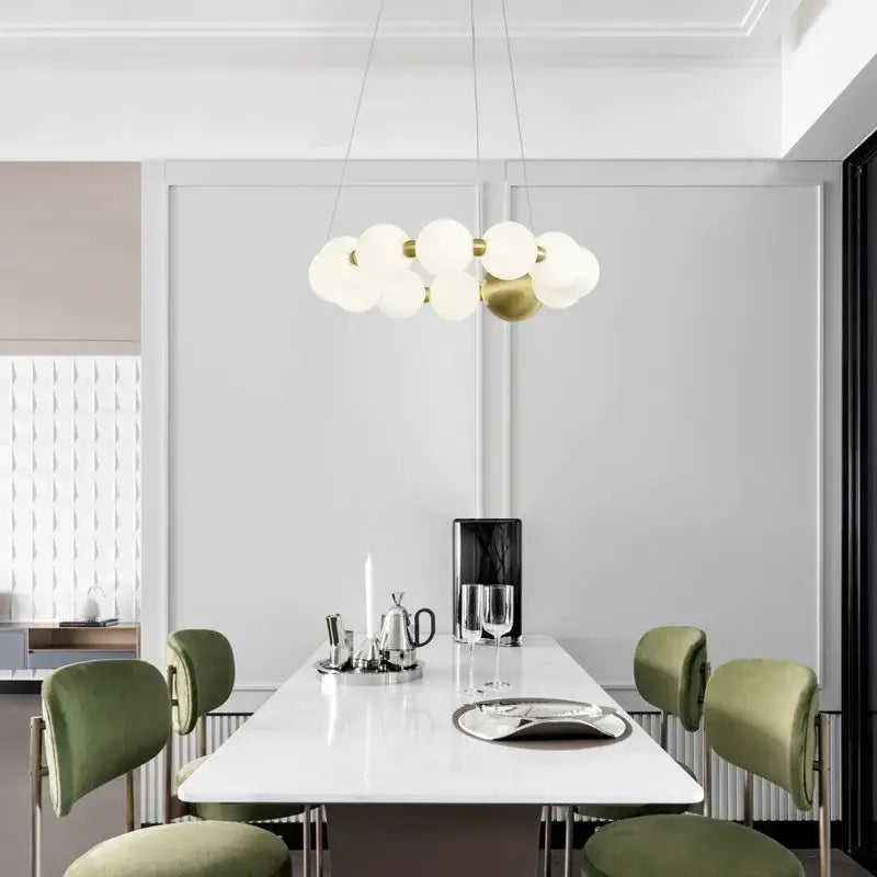 Brass Spiral LED Chandelier
