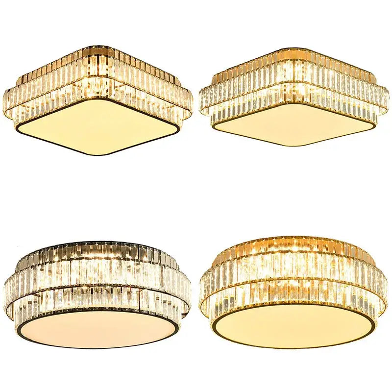 Gold Crystal Ceiling Lamp Square or Round