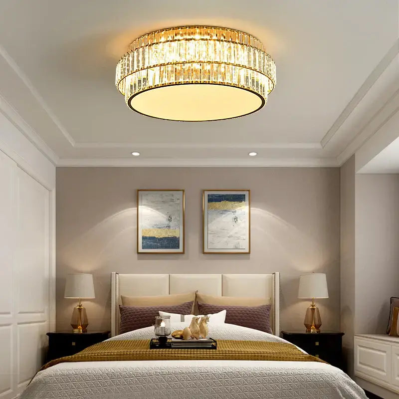 Gold Crystal Ceiling Lamp Square or Round