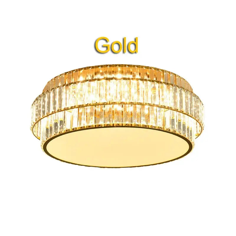 Gold Crystal Ceiling Lamp Square or Round