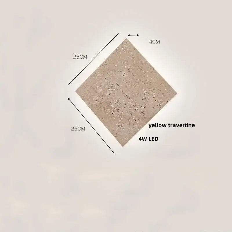 Yellow Travertine Wall Sconce Stone Material