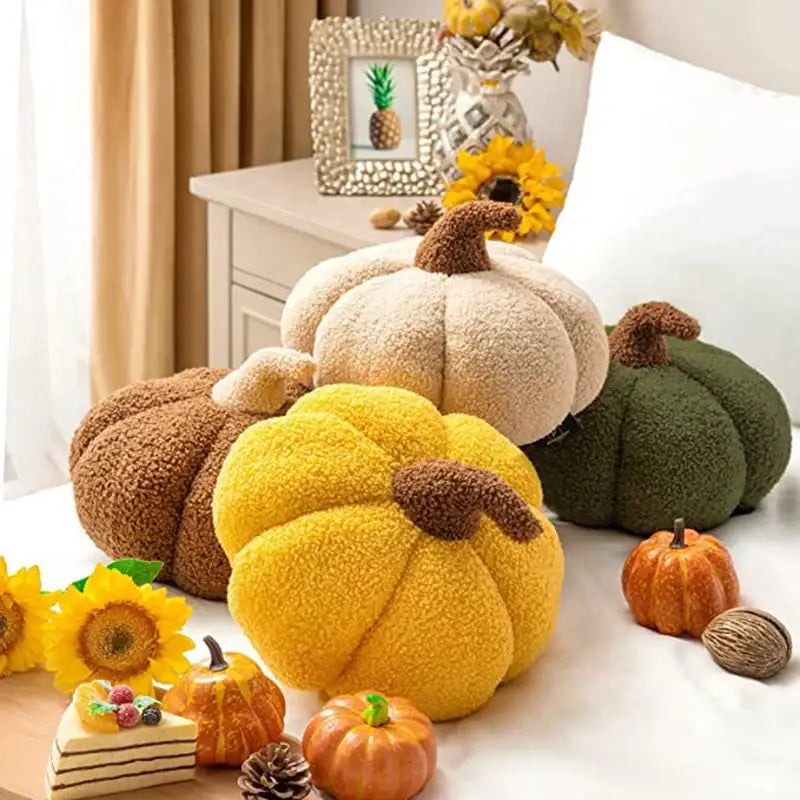 Pumpkin Fleece Throw Pillow