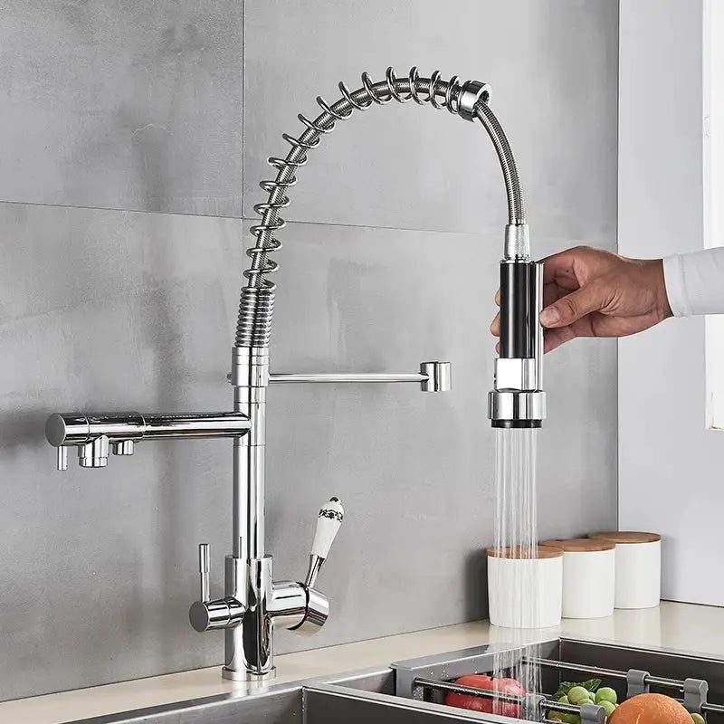 Matte Black Pull-Down Faucet With Filter