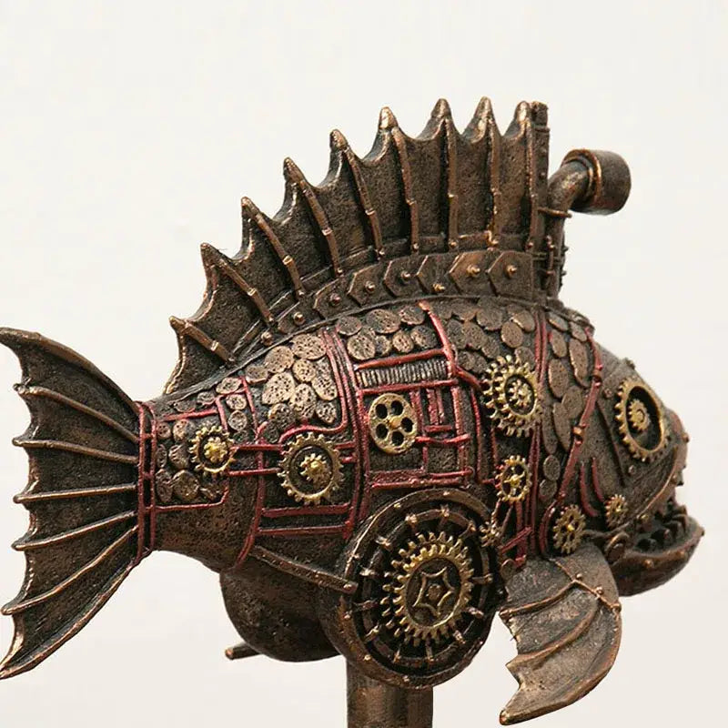 Bronze Steampunk Whale Figurine