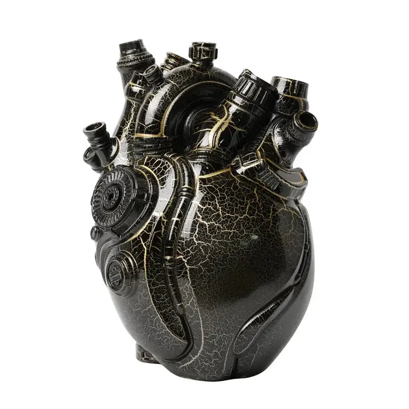 White Gold Heart Vase