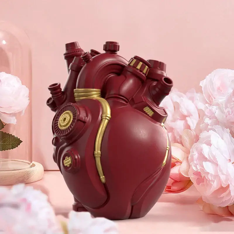 White Gold Heart Vase