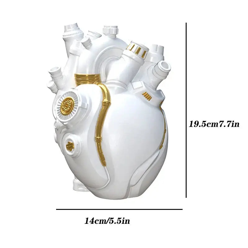 White Gold Heart Vase