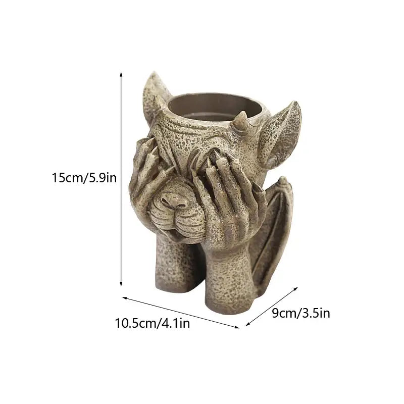 Resin Gargoyle Planter Set