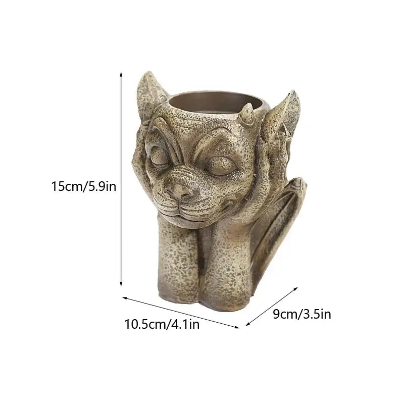 Resin Gargoyle Planter Set