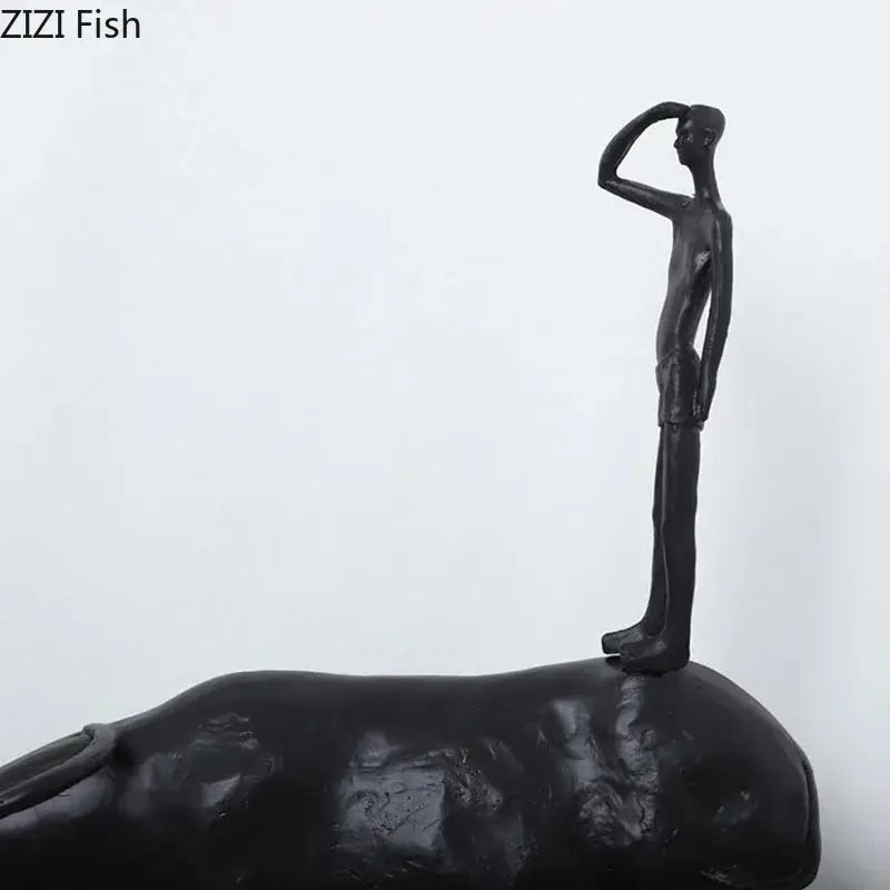Matte Black Boy Sculpture