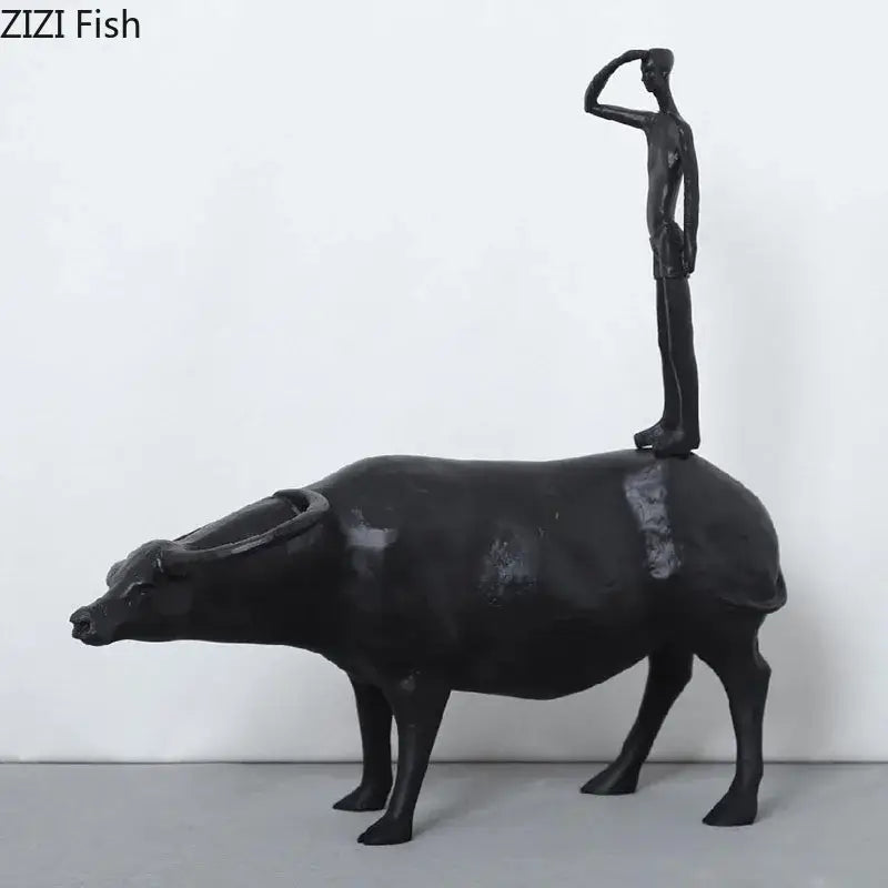 Matte Black Boy Sculpture
