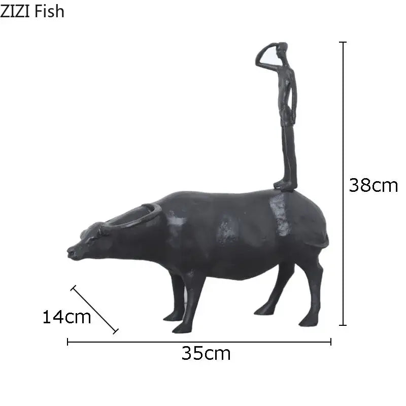 Matte Black Boy Sculpture