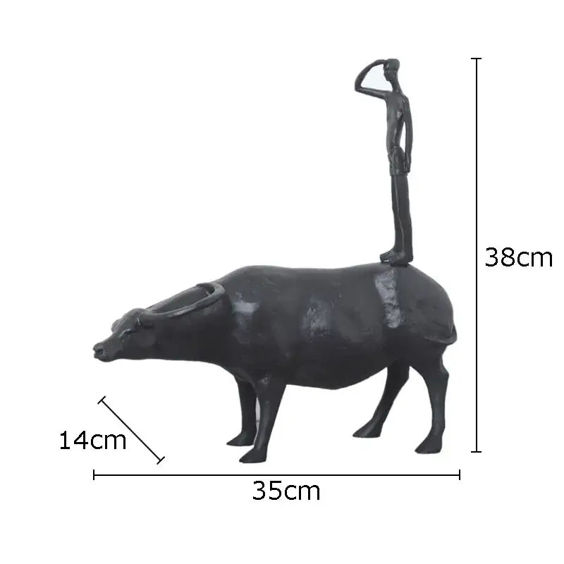 Matte Black Boy Sculpture