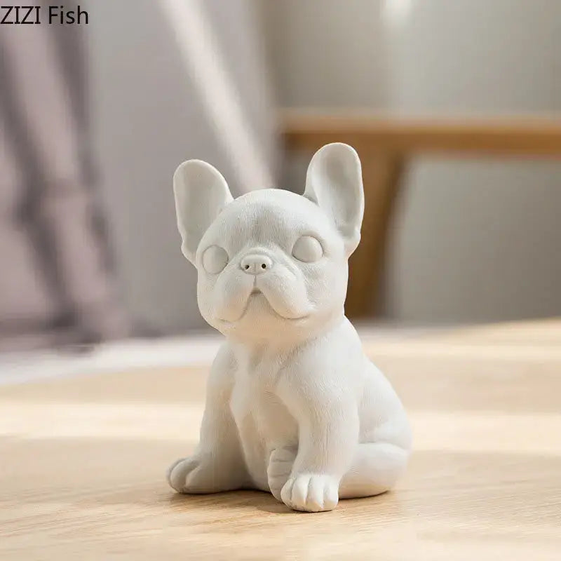 White French Bulldog Sculpture