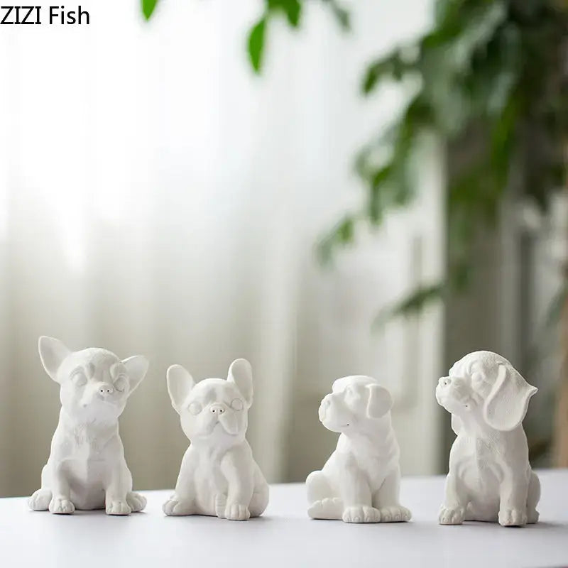 White French Bulldog Sculpture