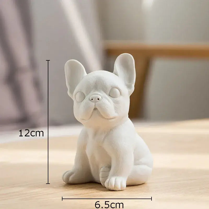 White French Bulldog Sculpture