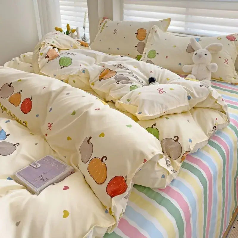Cream Quilted Bedding Set
