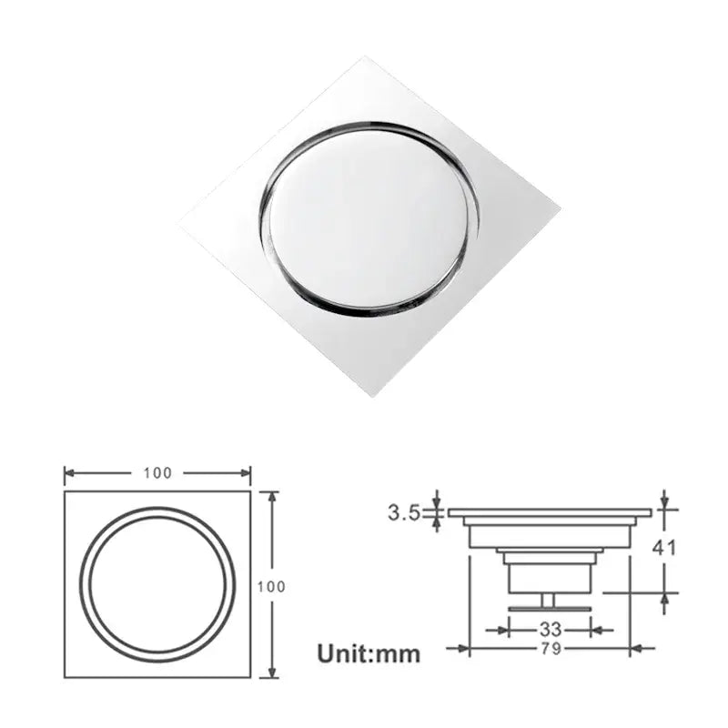 Brass Square Shower Drain