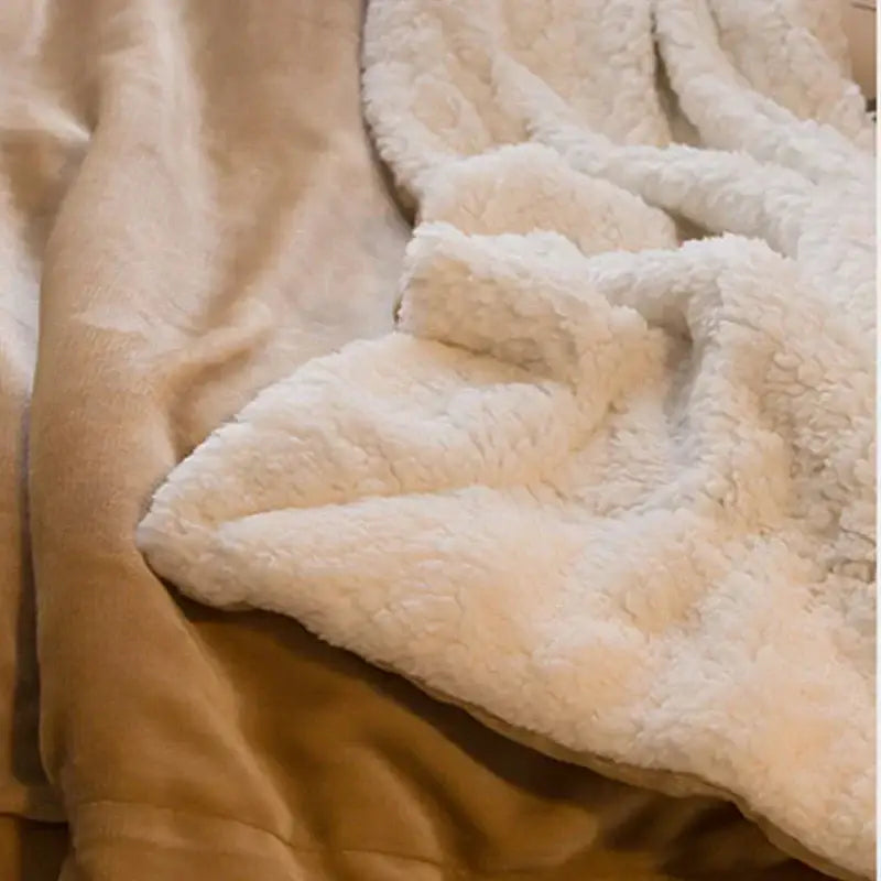 Tan Lambswool Fleece Blanket