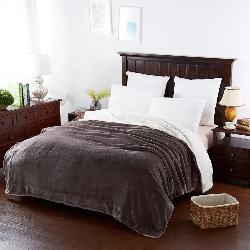 Tan Lambswool Fleece Blanket
