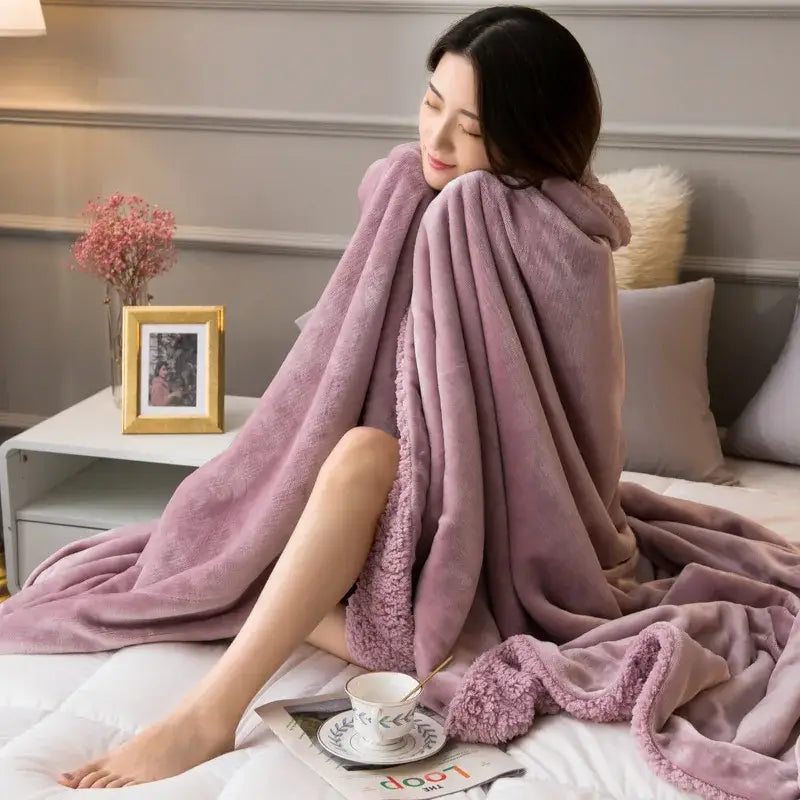Tan Lambswool Fleece Blanket