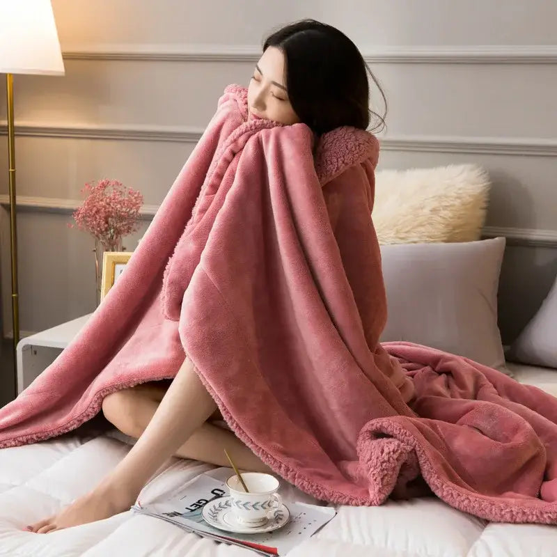 Tan Lambswool Fleece Blanket