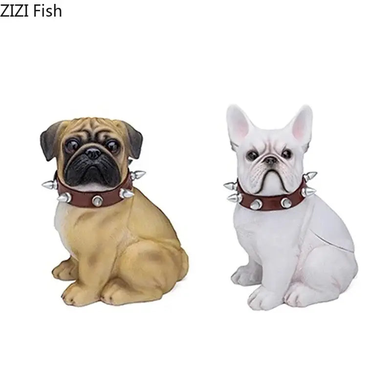 Tan Bulldog Resin Tissue Box