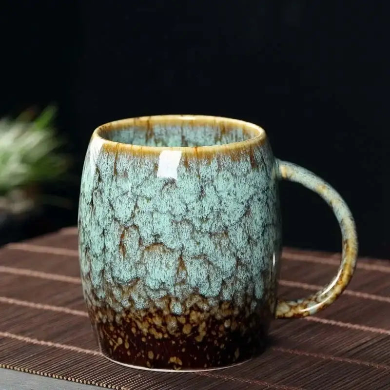 Teal Crackle Ceramic Mug