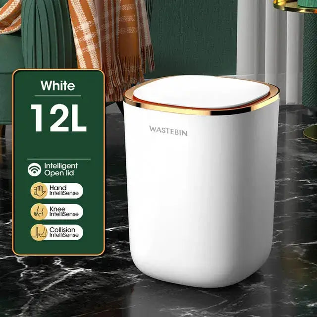 Teal Gold Sensor Trash Can