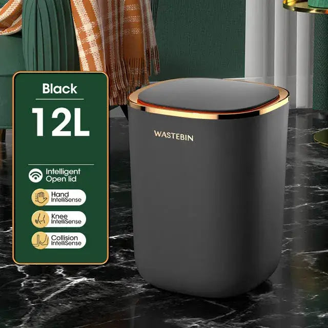 Teal Gold Sensor Trash Can